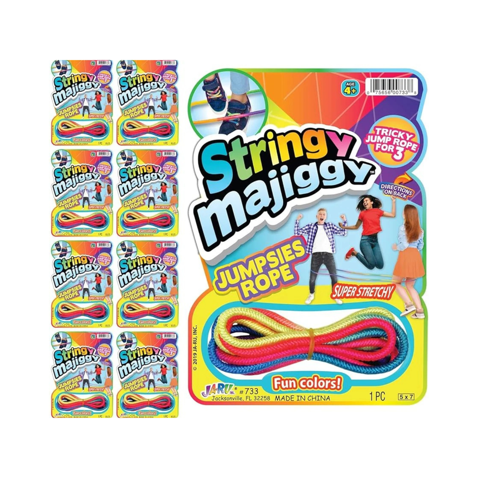 Fun-A-Ton Chinese Jump Rope Set (24 Pack) – Elastic PE Activity Ropes