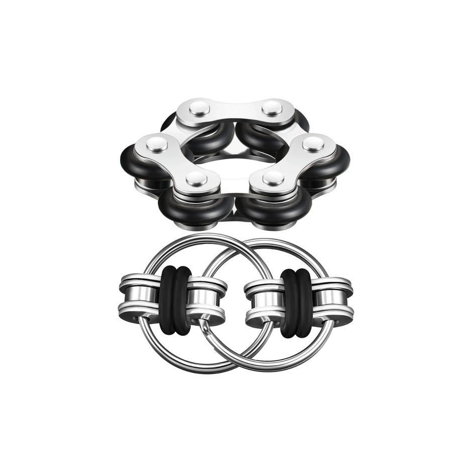 Fidget Toy Set – 6 Roller Chain & Key Flippy Chain Stress Relievers