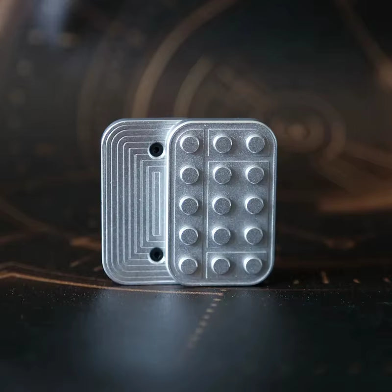 Metal EDC Fidget Slider - Magnetic Brick Block Push Slider for Stress Relief and Haptic Stimulation for Adults with ADHD and Autism