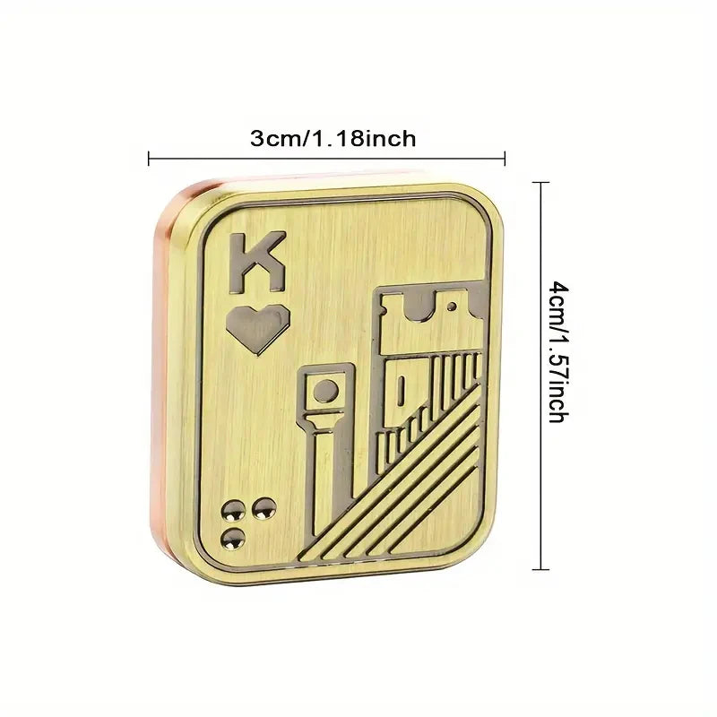 KK AA Metal Skull Fidget Slider - Stress Relief Push Toy for Adults, EDC Top Spinning Gift