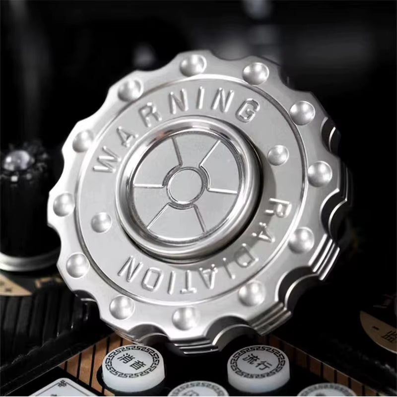 Radiation Warning Fidget Slider Spinner - EDC Hand Spinner Clicker for Adults, ADHD Tool, and Stress Relief Toy