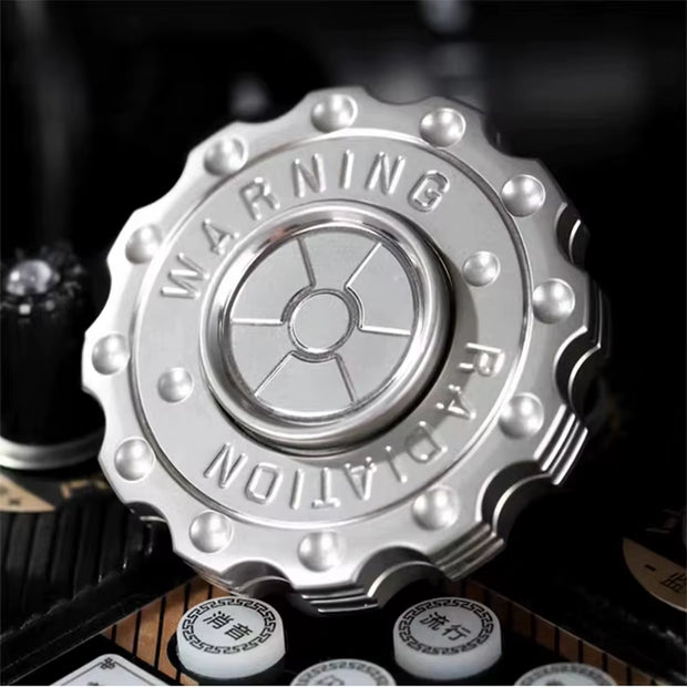 Radiation Warning Fidget Slider Spinner - EDC Hand Spinner Clicker for Adults, ADHD Tool, and Stress Relief Toy