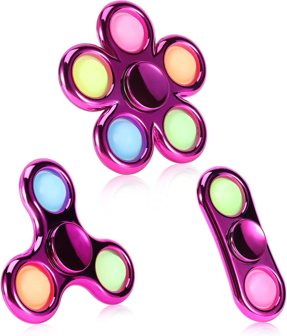 3-Pack Pop Fidget Spinners - Ideal for Party Favors, Classroom Prizes, and Sensory Play for Teens and Children - Perfect Birthday Gifts