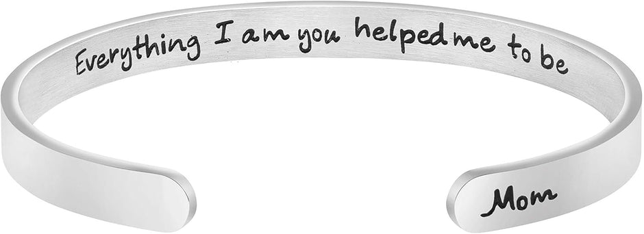 Personalized Inspirational Mantra Cuff Bracelet for Women -  Encouragement Gift for Friends