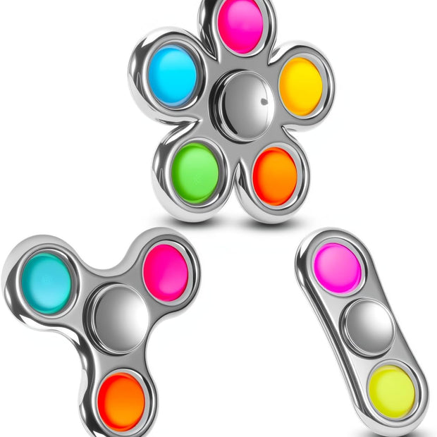 3-Pack Pop Fidget Spinners - Ideal for Party Favors, Classroom Prizes, and Sensory Play for Teens and Children - Perfect Birthday Gifts