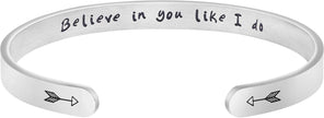 Personalized Inspirational Mantra Cuff Bracelet for Women -  Encouragement Gift for Friends