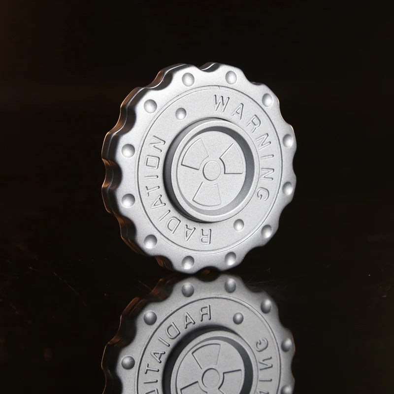 Radiation Warning Fidget Slider Spinner - EDC Hand Spinner Clicker for Adults, ADHD Tool, and Stress Relief Toy