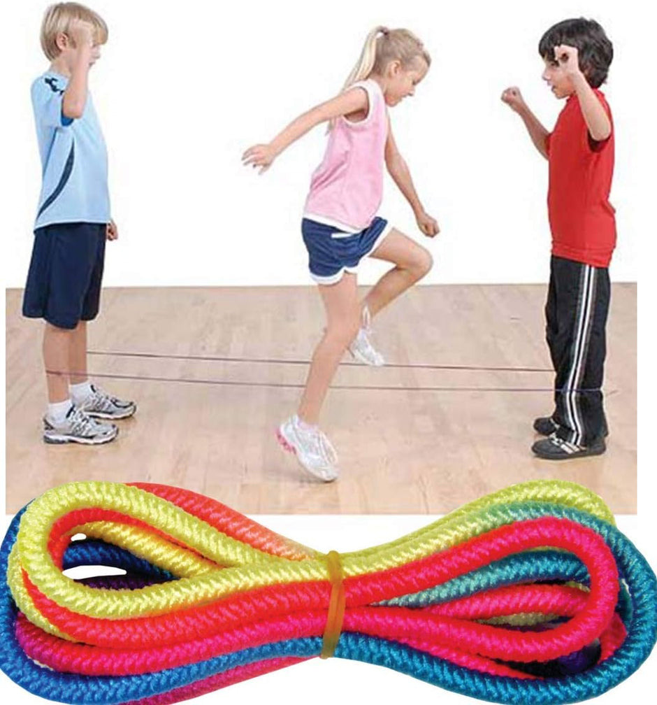 Fun-A-Ton Chinese Jump Rope Set for Children (24 Ropes) | Elastic Jump Ropes for PE Activities | Ideal for Indoor and Outdoor Playgrounds and Bulk Party Favors | Model F-733-24S