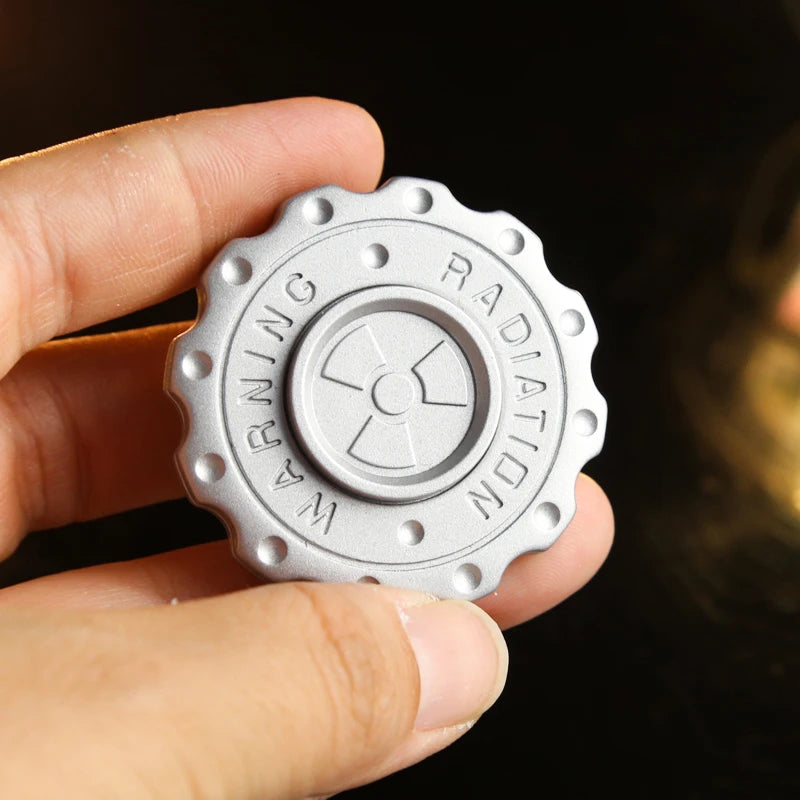 Radiation Warning Fidget Slider Spinner - EDC Hand Spinner Clicker for Adults, ADHD Tool for Anxiety and Stress Relief