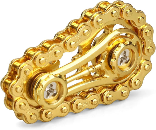 Fidget Chain Sensory Bike Chain - Metal EDC Anti-Stress Relief Spinner Toy for Children and Adults with ADHD and Autism