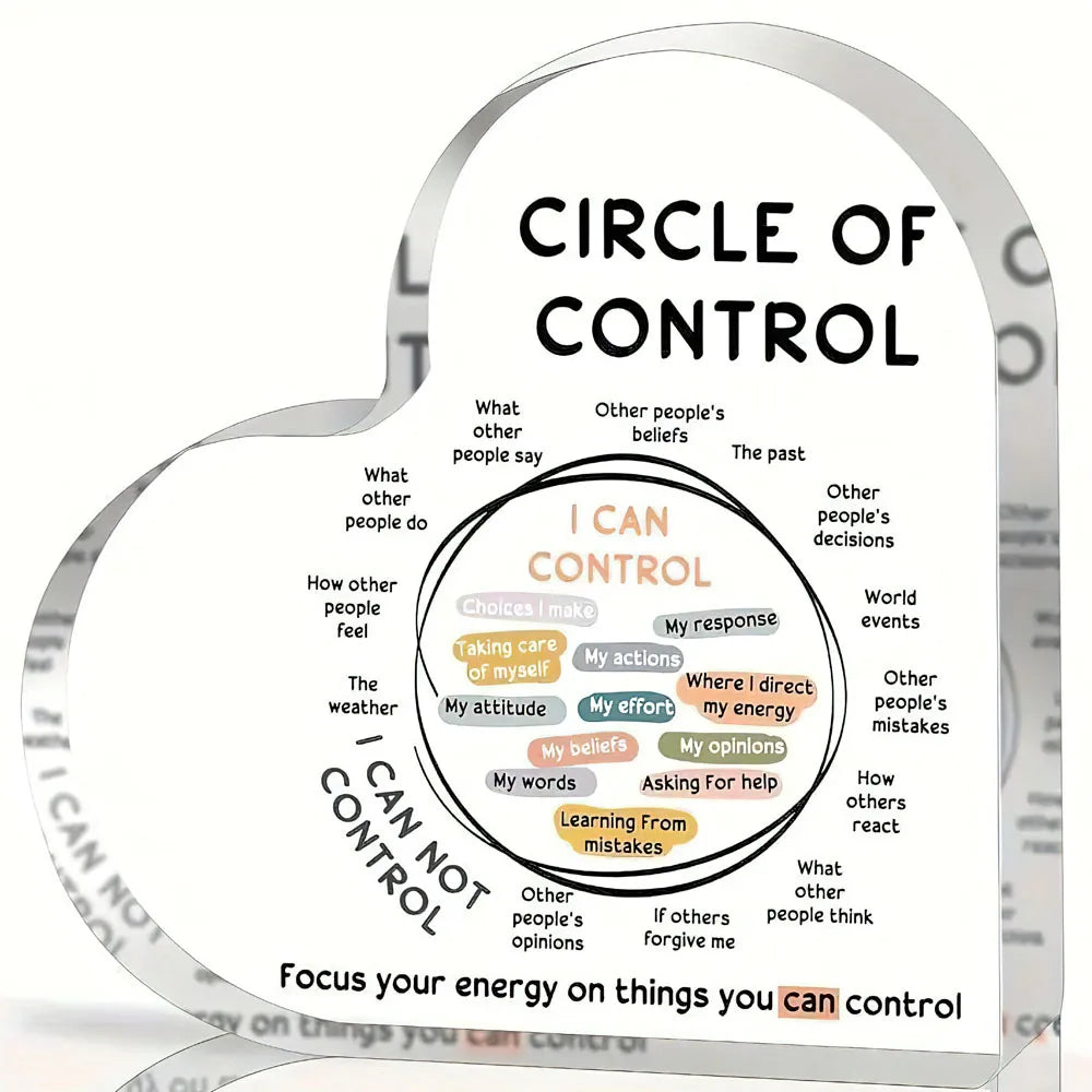Acrylic Circle Sign for Mental Health Awareness - Focus on Controllable Factors Party Supplies and Art Craft Ornament
