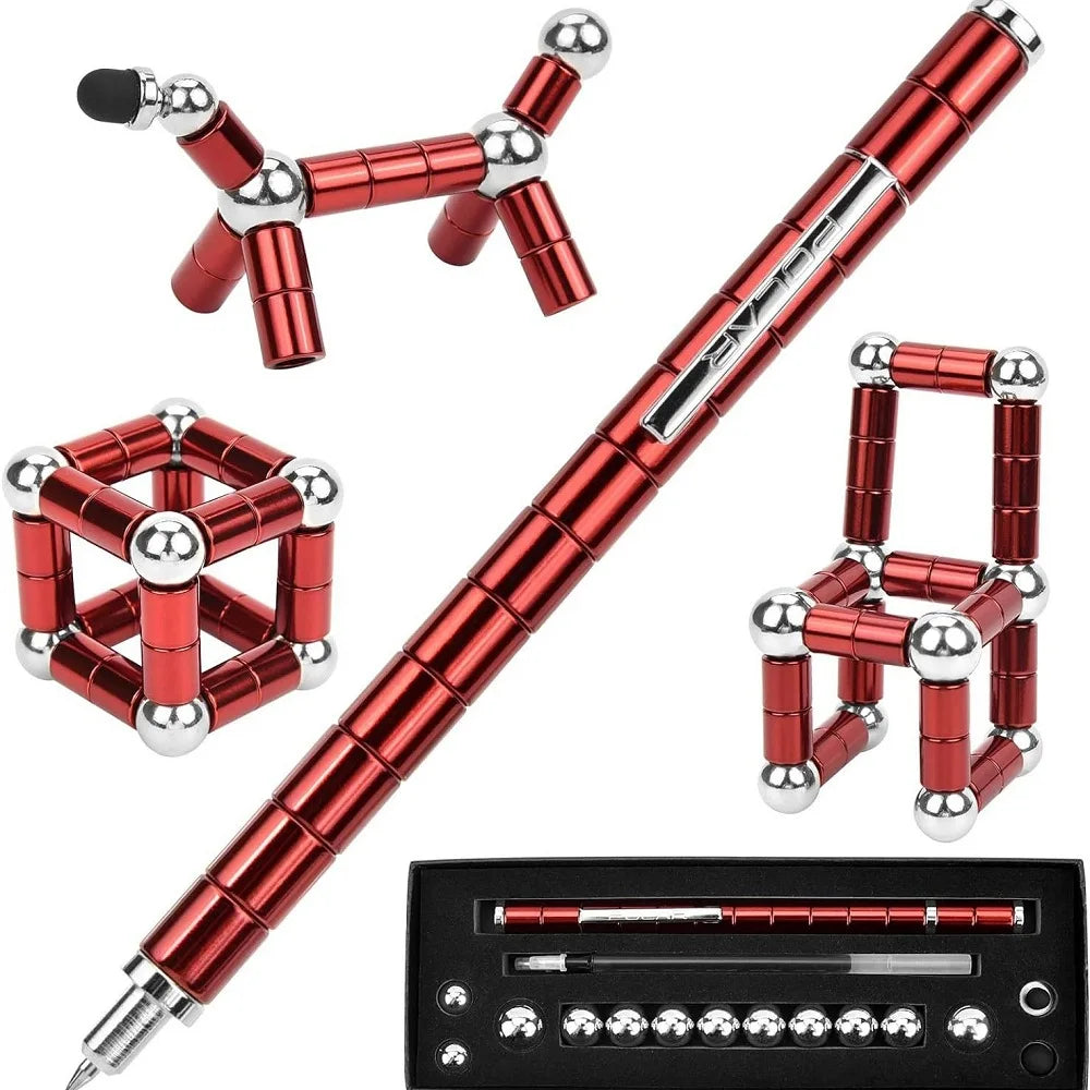 Dual-End Magnetic Fidget Pen - Stress Relief Desk Accessory and Smooth Writing Instrument for Educational and Professional Environments