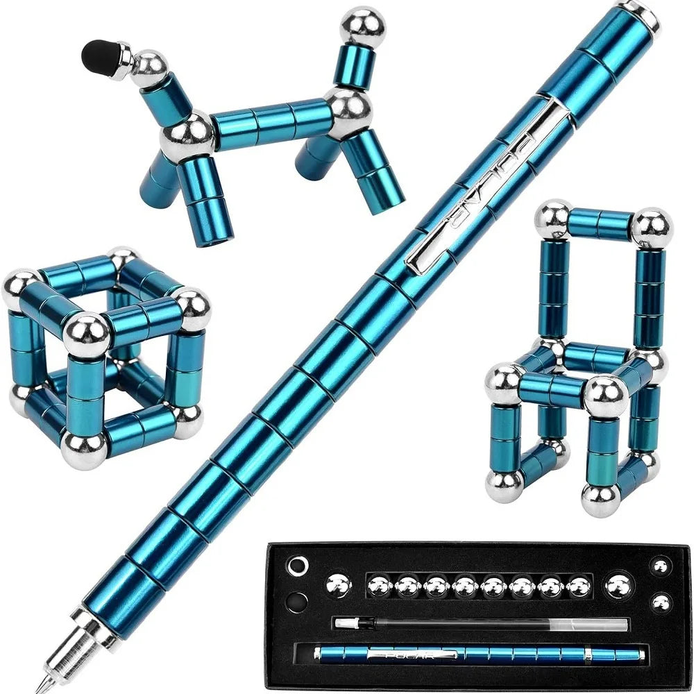 Dual-End Magnetic Fidget Pen - Stress Relief Desk Accessory and Smooth Writing Instrument for Educational and Professional Environments