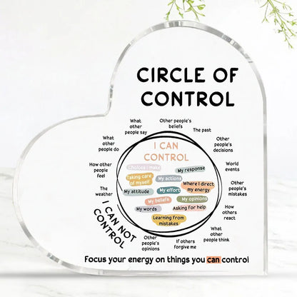 Acrylic Circle Sign for Mental Health Awareness - Focus on Controllable Factors Party Supplies and Art Craft Ornament
