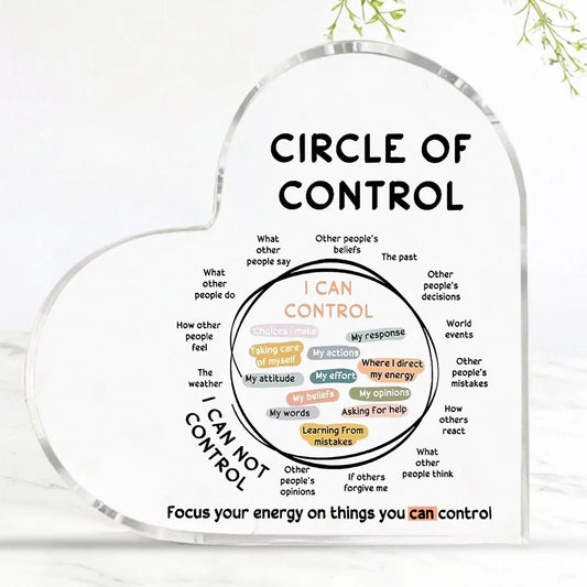 Acrylic Circle Sign for Mental Health Awareness - Focus on Controllable Factors Party Supplies and Art Craft Ornament