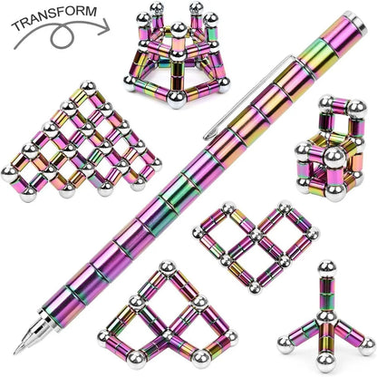 Dual-End Magnetic Fidget Pen - Stress Relief Desk Accessory and Smooth Writing Instrument for Educational and Professional Environments