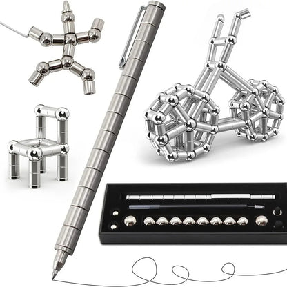 Dual-End Magnetic Fidget Pen - Stress Relief Desk Accessory and Smooth Writing Instrument for Educational and Professional Environments