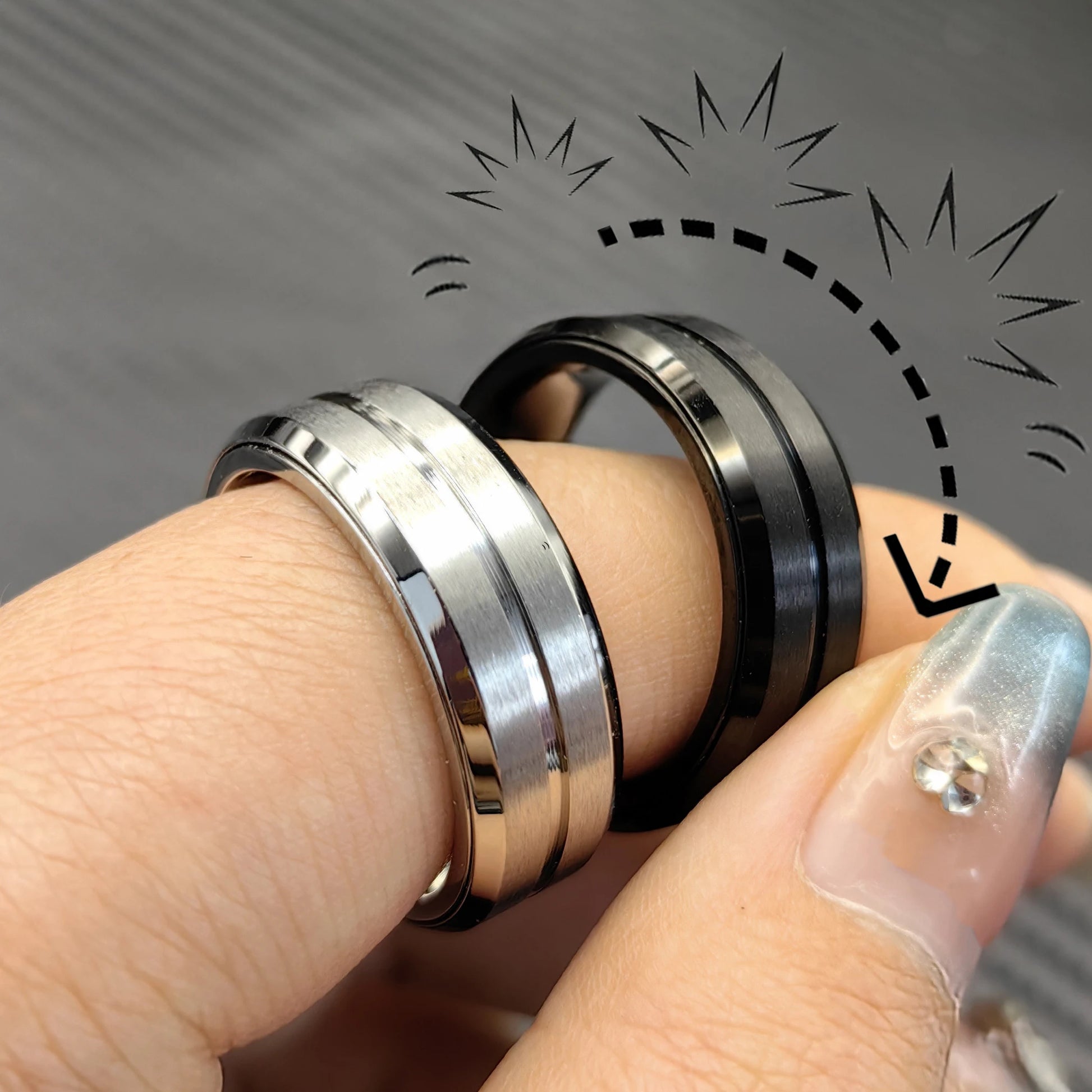 Metal Fidget Slider Rings - Stress Relief Accessory for Adults with ADHD