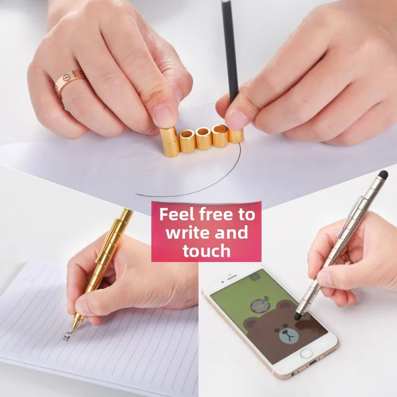 Dual-End Magnetic Fidget Pen - Stress Relief Desk Accessory and Smooth Writing Instrument for Educational and Professional Environments