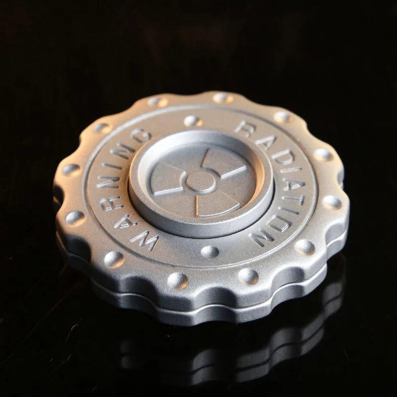 Radiation Warning Fidget Slider Spinner - EDC Hand Spinner Clicker for Adults, ADHD Tool, and Stress Relief Toy