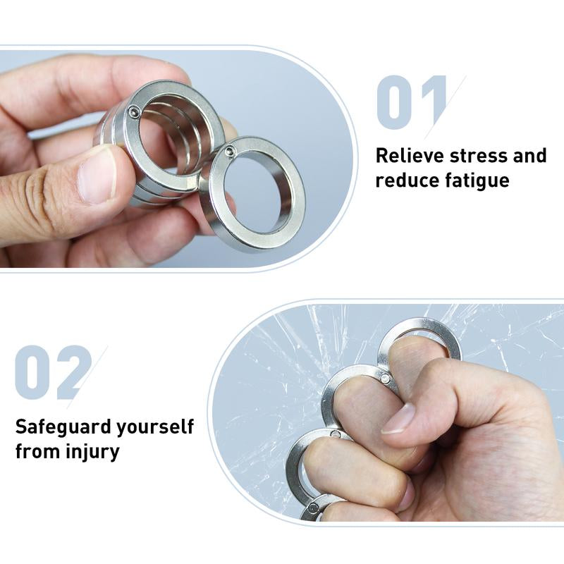Folding Finger Ring, Four Finger Trigger Ring, Stress Reducing Finger Ring Anxiety Relief for Men Women