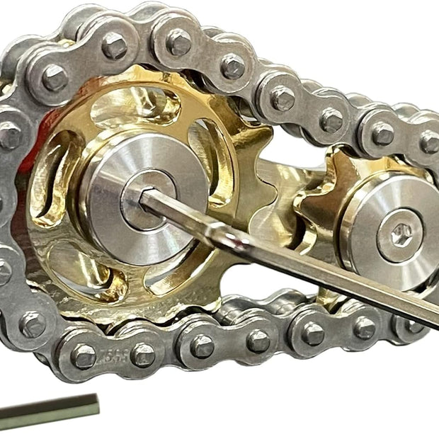 Stainless Steel Sprocket Fidget Cube - Kinetic Desk Toy for Focus and Meditation (Gold)