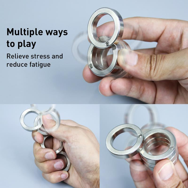 Folding Finger Ring, Four Finger Trigger Ring, Stress Reducing Finger Ring Anxiety Relief for Men Women