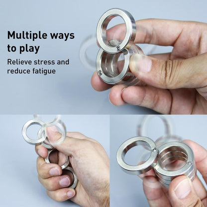 Folding Finger Ring, Four Finger Trigger Ring, Stress Reducing Finger Ring Anxiety Relief for Men Women