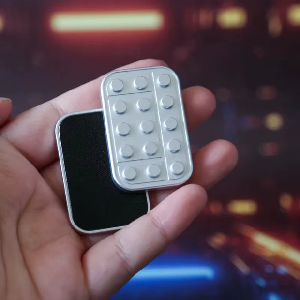 Metal EDC Fidget Slider - Magnetic Brick Block Push Slider for Stress Relief and Haptic Stimulation for Adults with ADHD and Autism