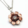 Copper Crystal Flower Blossom Spinner Necklace