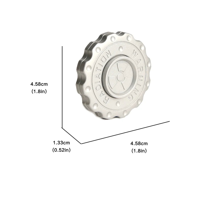 Radiation Warning Fidget Slider Spinner - EDC Hand Spinner Clicker for Adults, ADHD Tool, and Stress Relief Toy
